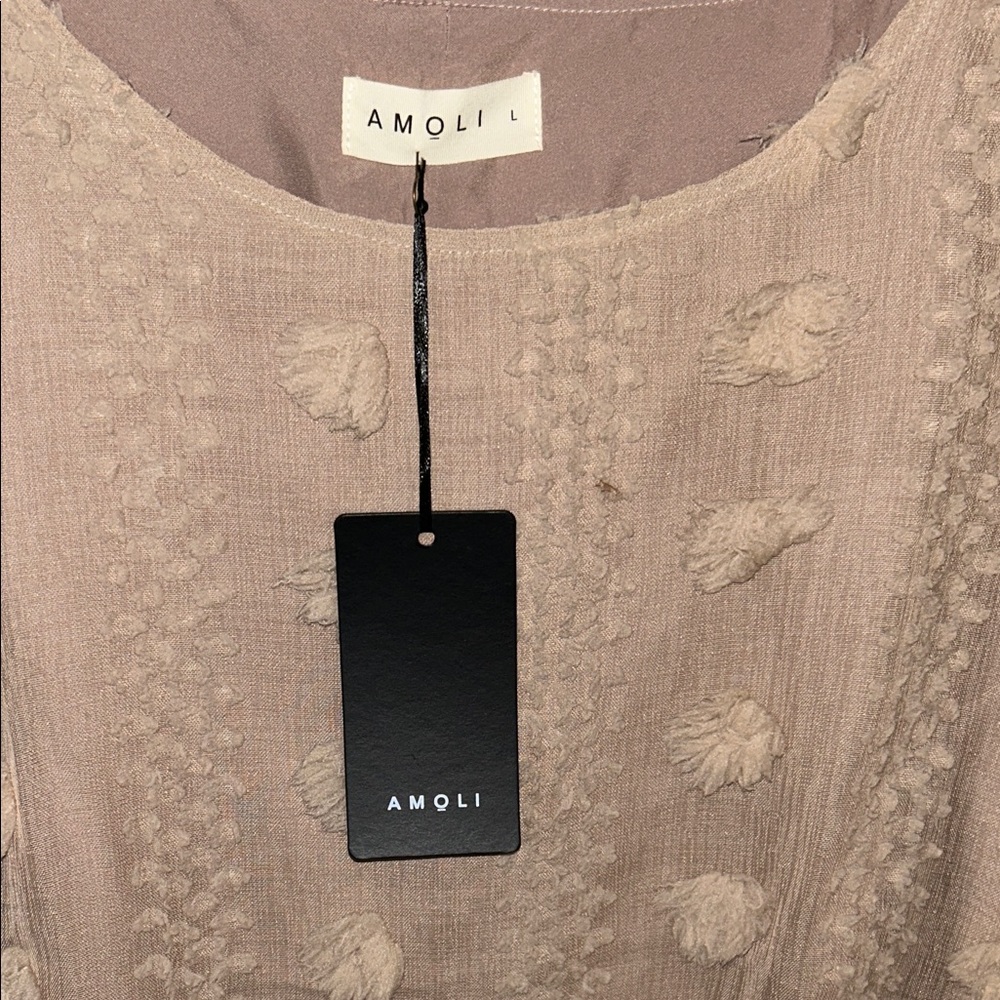 Amoli Beige Textured Women's Blouse - Picture 2 of 5